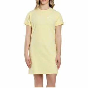 NWOT Lazy Pants T-Shirt Dress Yellow Women's Cotton Blend Short Sleeve